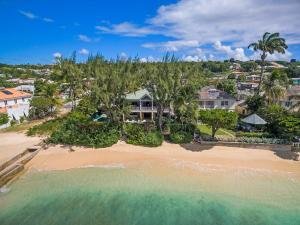 View from the air of the beach directly in front of La Paloma Beach Villa, Barbados.